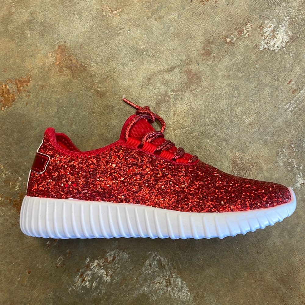 Red glitter sneakers New by Forever Link